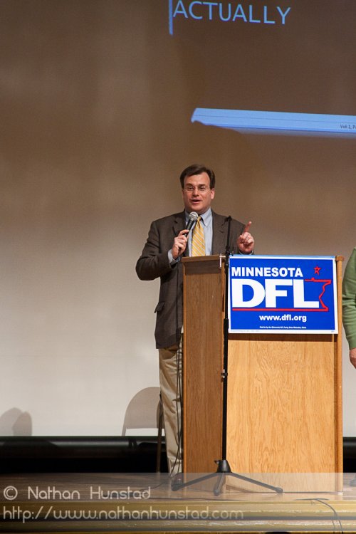 DFL Party Chair Brian Melendez addresses the SD59 convention